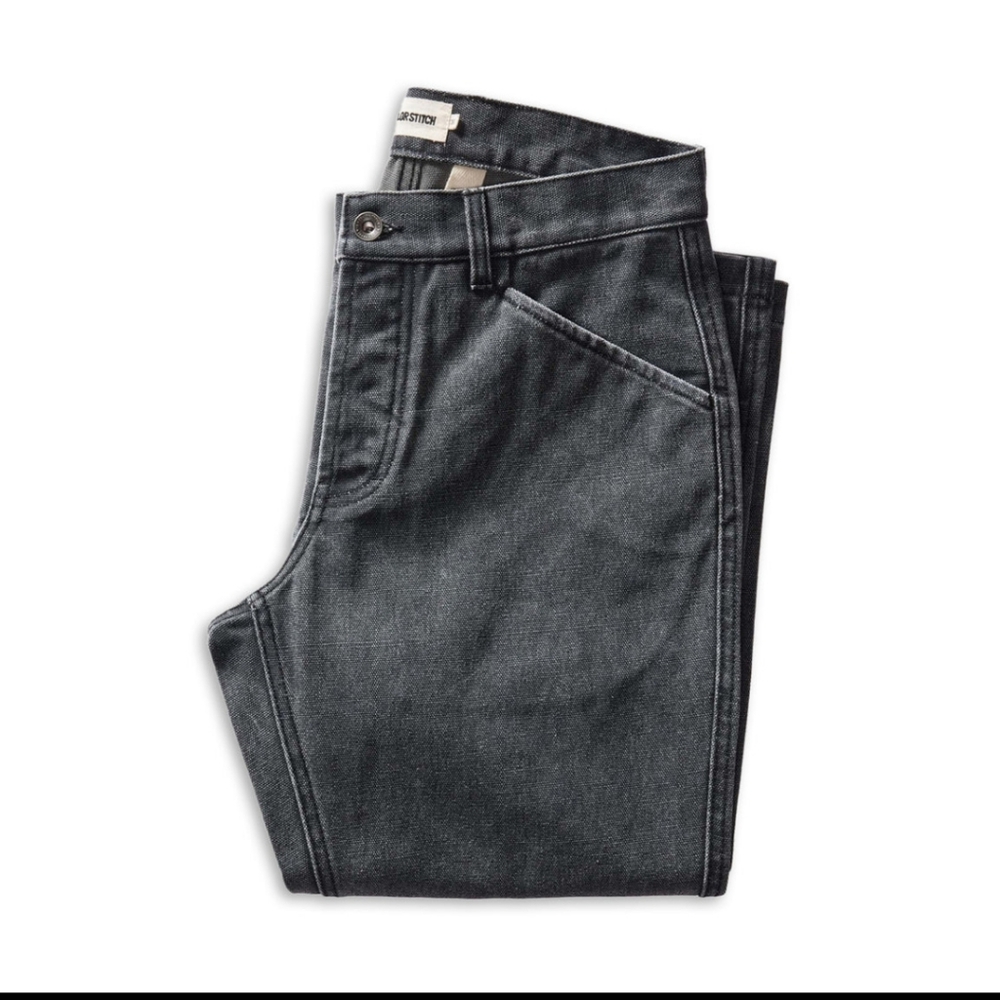 Taylor Stitch Men's Chipped Coal Canvas Camp Pants 32/32 Organic Cotton